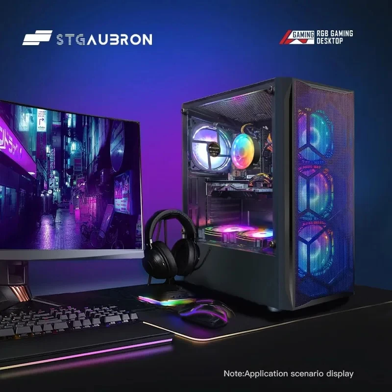 Gaming PC Desktop Computer, Core I7 up to 3.9 GHz, Radeon RX 580 8G, 16G RAM, 512G SSD, WiFi, Bluetooth 5.0, RGB - view 4