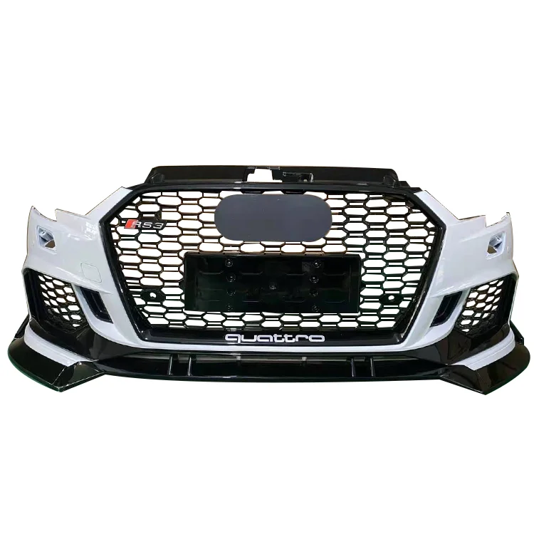 

2017 2018 2019 2020 Bumper Front with Grid Grill for Audi Sports Version A3 Cosmetic Into RS3 Front Bumper Rear Diffuser