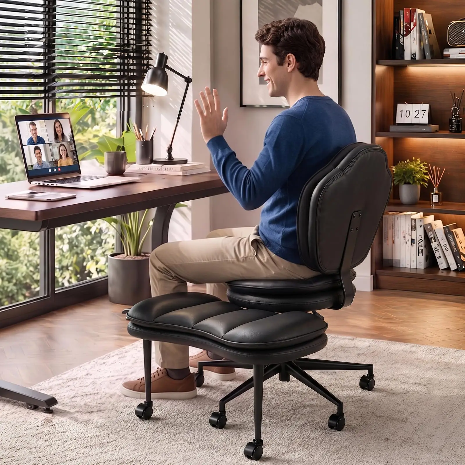 ADHD Cross Legged Office Chair, Swivel Kneeling Meditation Seat