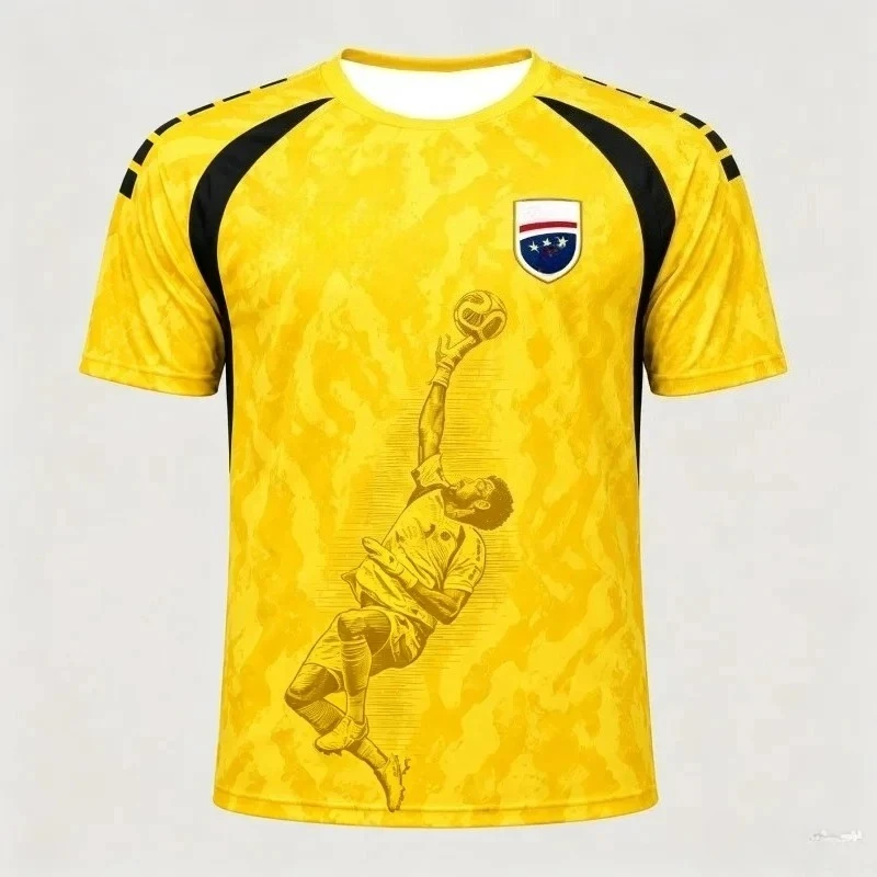 2026 Cape Verde goalkeeper football jersey summer sports men's T-shirt sports training breathable quick drying fan support