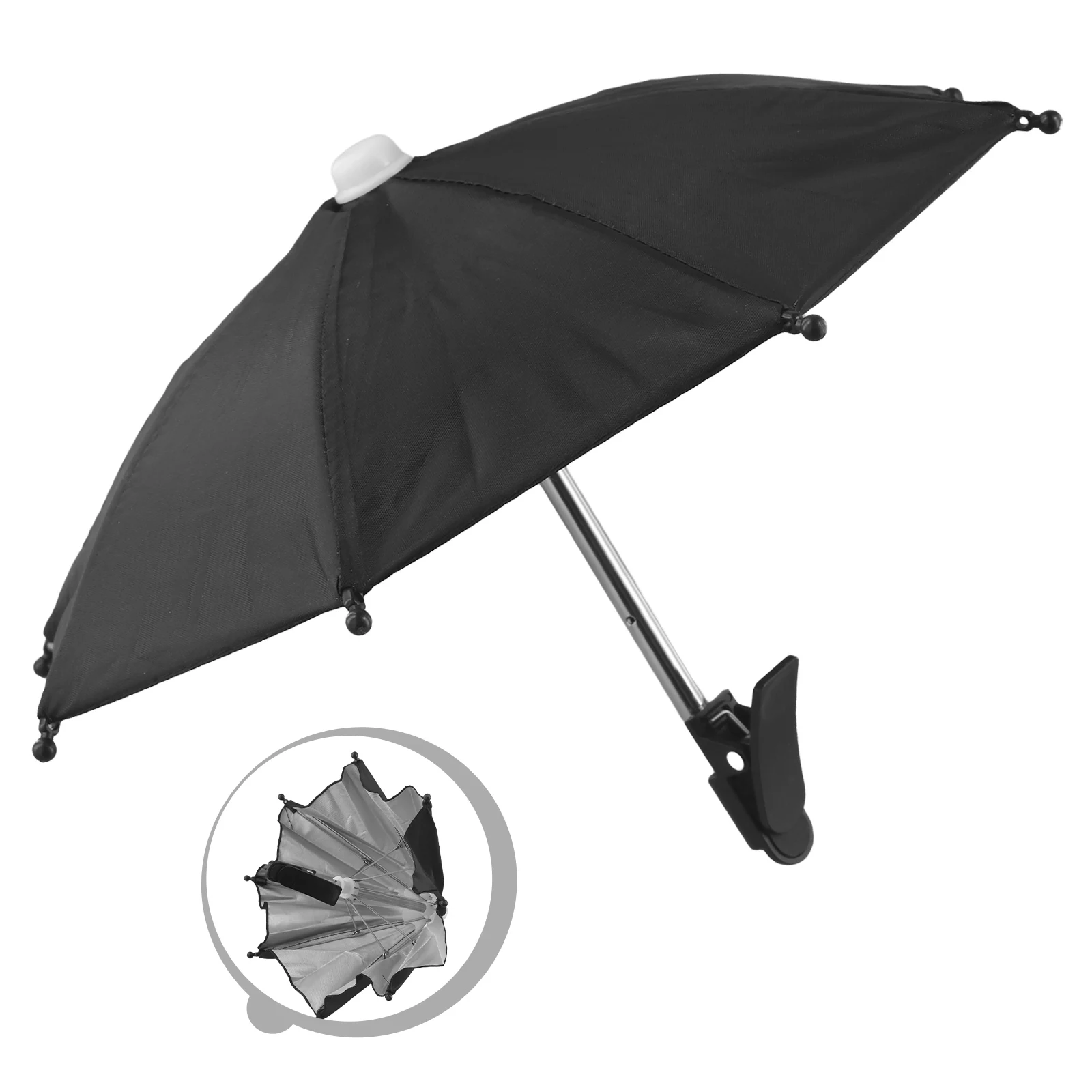 Anti-Reflective Phone Umbrella Cell Phone Rainproof Umbrella Versatile Accessory Adjustable Clip Height Clear Visibility