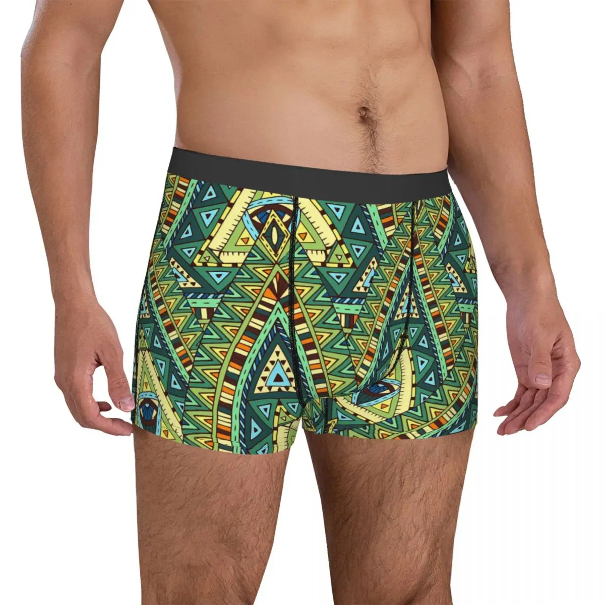 Tribal Print Underwear Boho Ethnic Soft Underpants Printed Shorts Briefs 3D Pouch Male Oversize Trunk