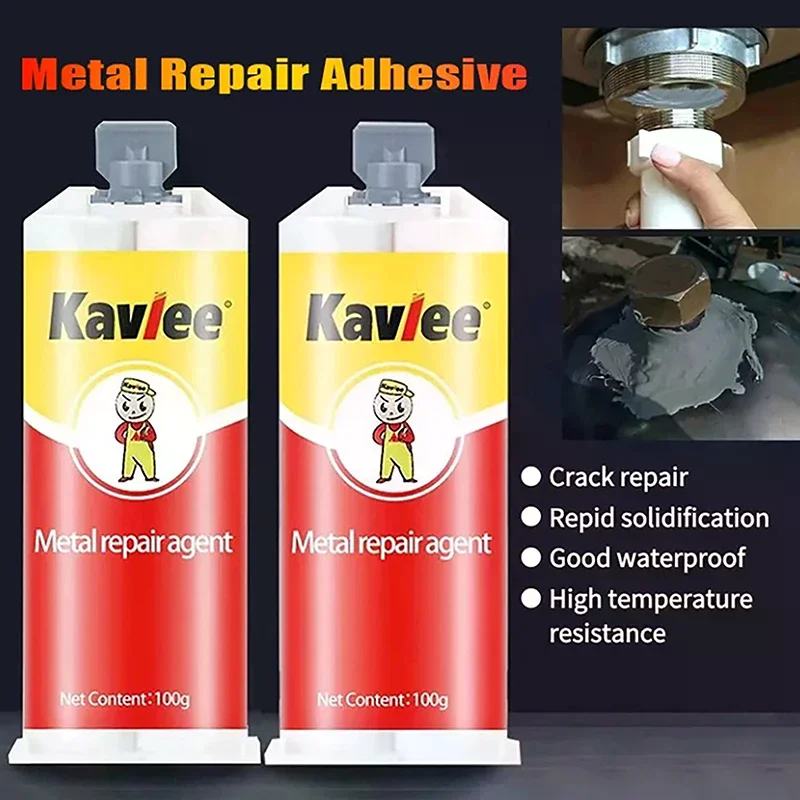 Glue Metal Repair Gel Heat Resist Industrial Metal Repair Paste Glue Adhesive Weld Industrial Repair Agent All-purpose Glue AB