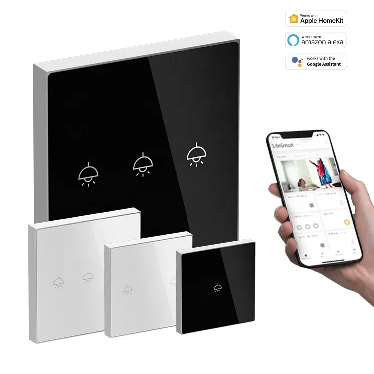 Intelligent 3 Way Touch Control Smart Home Hotel Wall Switch App Remote 240V 16A for Homekit Google Alexa 16 Million Color LED