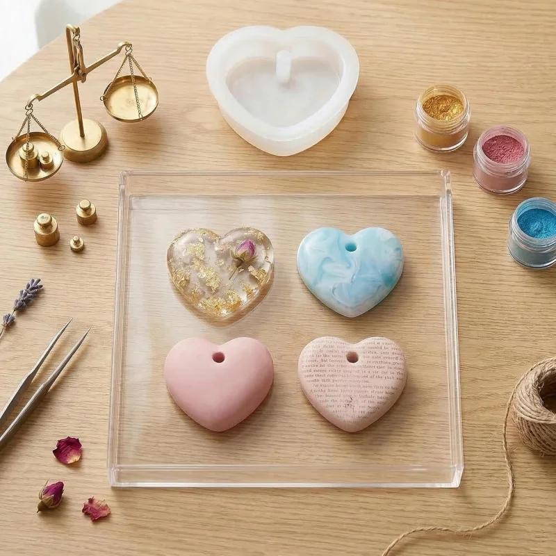 Heart-Shaped Silicone Mold for DIY Pendant Making