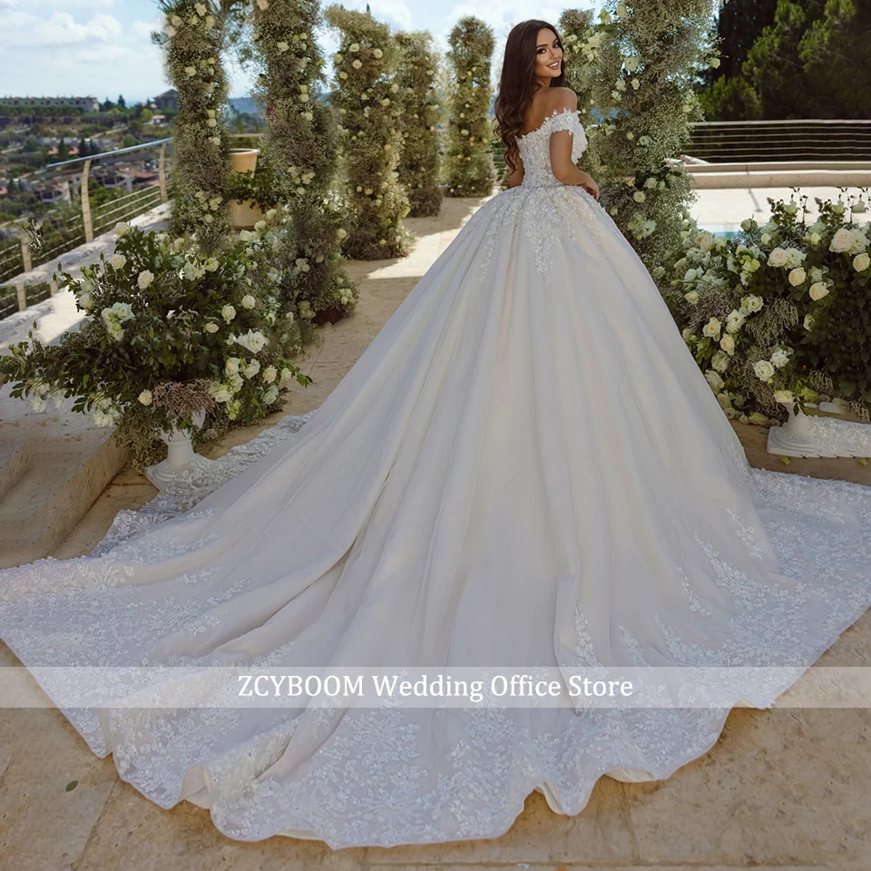Luxury Ball Gown Off The Shoulder Wedding Dresses 2026 Elegant Sweetheart Lace Beading Appliques Bridal Gowns Vestidos De Novia