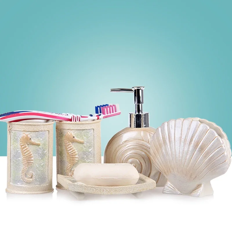 

Британский набор для ванной комнаты, креативный комплект туалетных принадлежностей из пяти предметов в средиземноморском стиле для ванной комнаты, чашка для полоскания рта в римском стиле, держатель для зубной щетки S