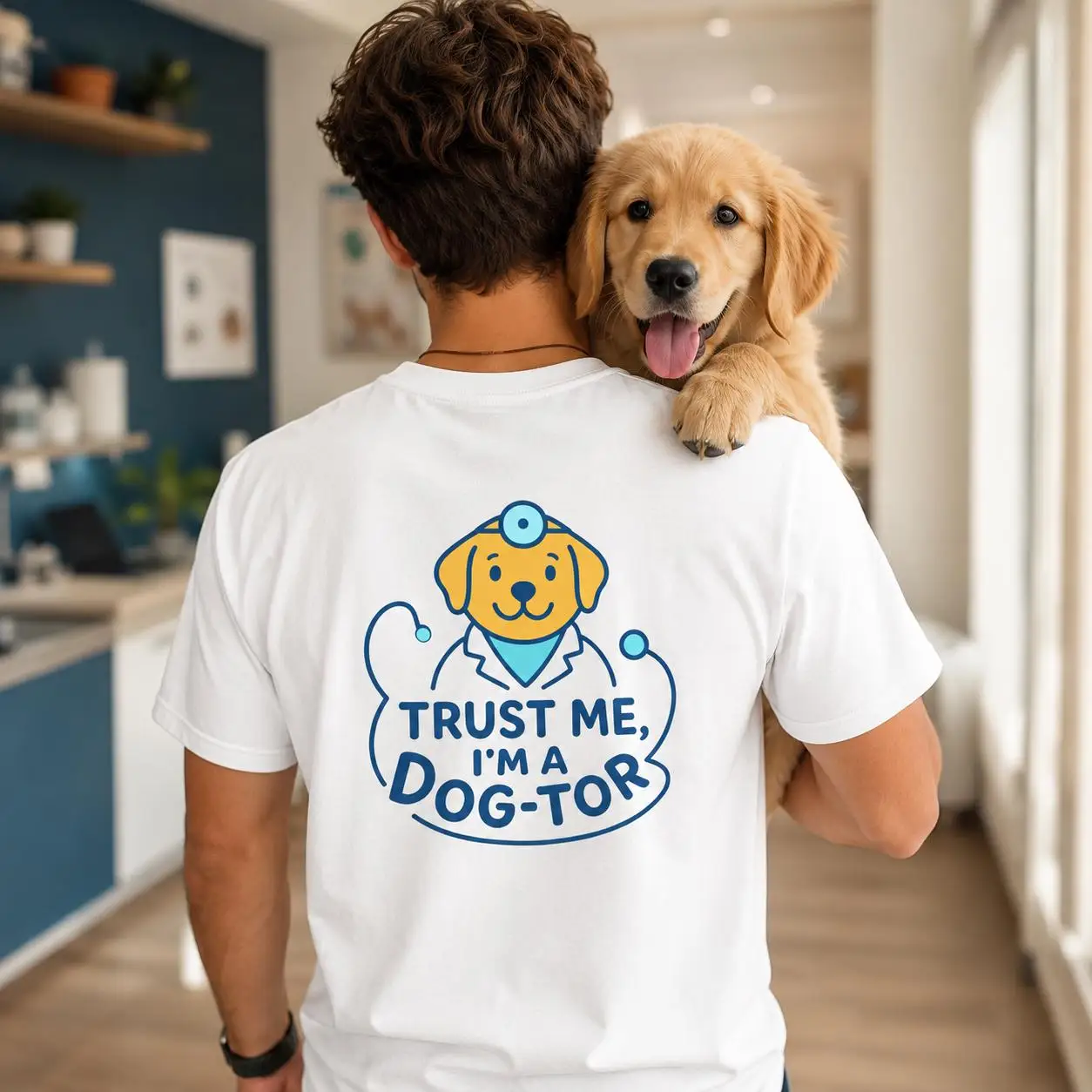 Funny Dogtor Veterinarian T-Shirt, Dog Lover Vet Tech Tee Men's High-Quality T-Shirt Fashion Trend - Casual and Comfortable