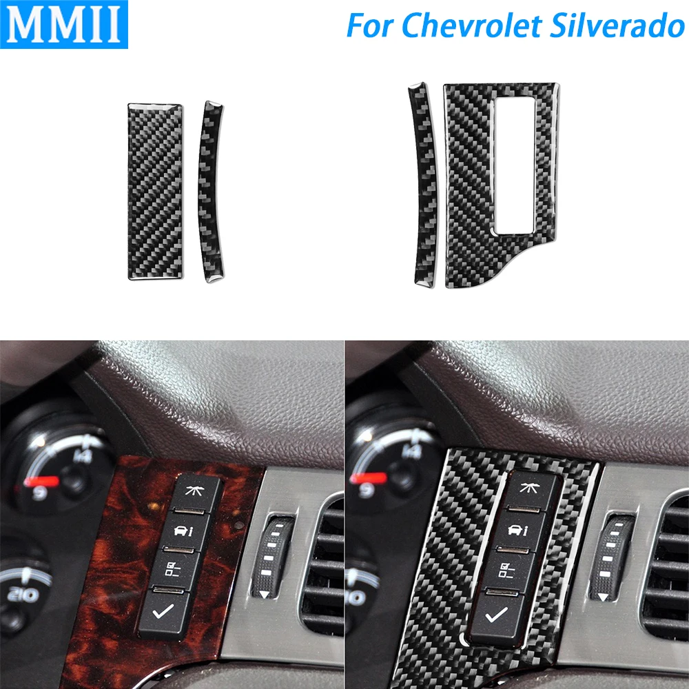 For Chevrolet Silverado Tahoe GMC Avalanche LTZ Sierra SLT 2007-13 Carbon Fiber Speedometer Both Side Trim Car Interior Sticker