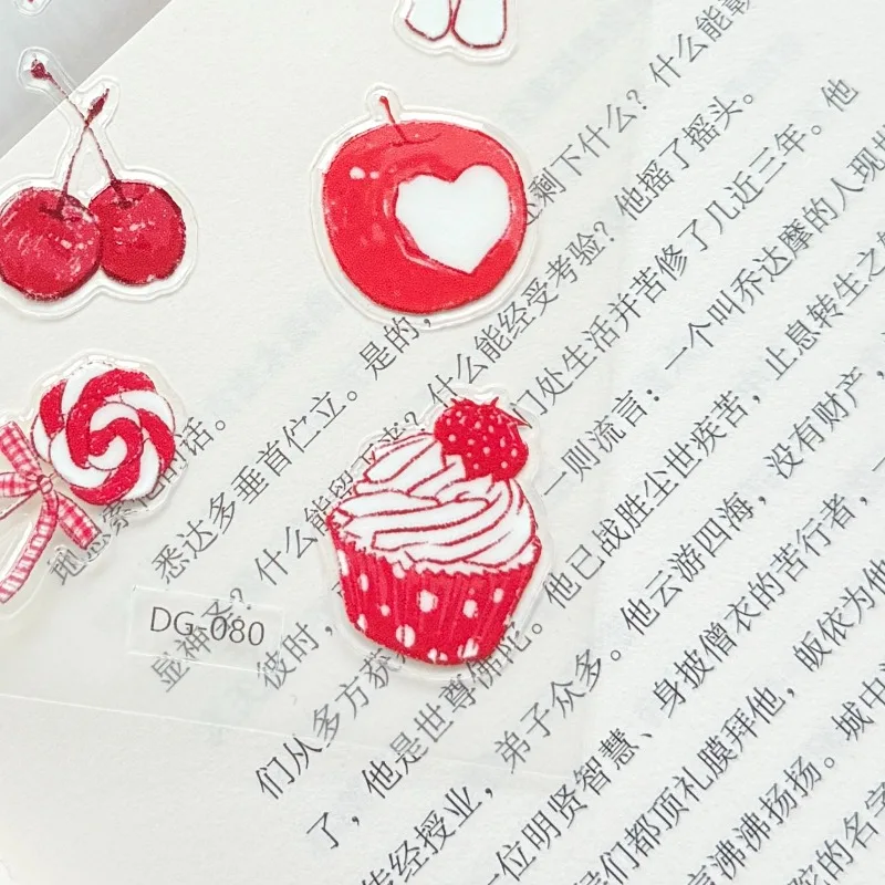 Pacote de Adesivos 3D Jelly Kawaii, Decalques em Relevo para DIY, Acessórios Decorativos para Capas de Telefone, Laptop, Câmera, Bagagem e Garrafa de Água