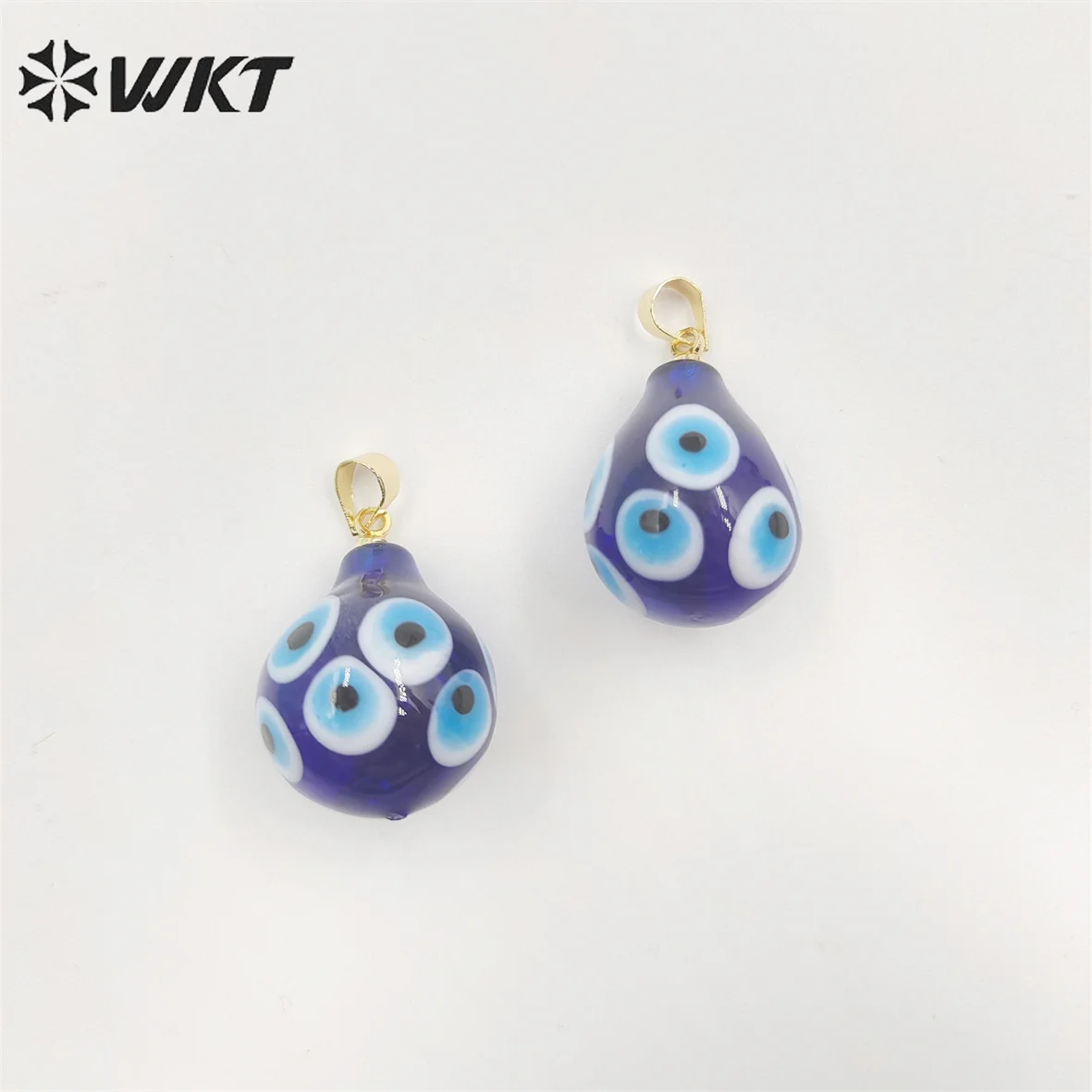 WT-P1887 Wholesale Fashion Evil Eye Drop Pendant Gold Jewelry Accessory Teardrop Ceramic Turkey For Earrings Making