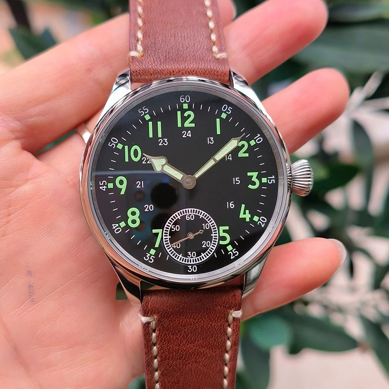 Men's Trendy Simple Manual Mechanical Watch Seagull St3620 Movement Stainless Steel Case 3atm Water Resistant Sapphire Crystal