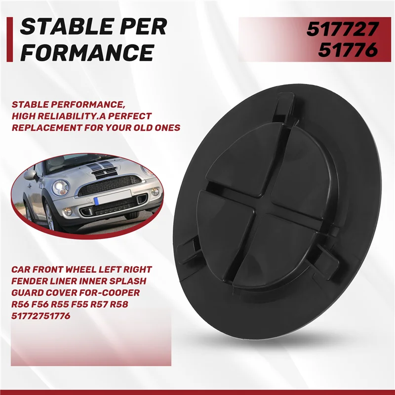 A22E-Car Front Wheel Left Right Fender Liner Inner Splash Guard Cover For-BMW Mini Cooper R56 F56 R55 F55 R57 R58 51772751776