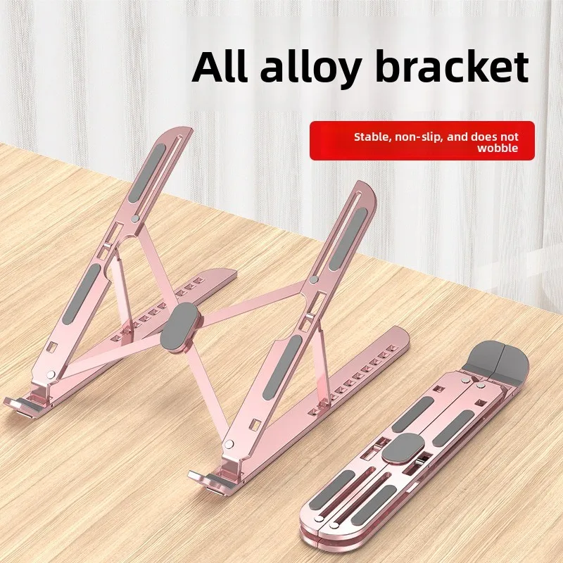 Soporte ajustable de aluminio para computadora portátil, 10 niveles de altura, diseño plegable y portátil, base portátil para computadora portátil de 8-17 pulgadas