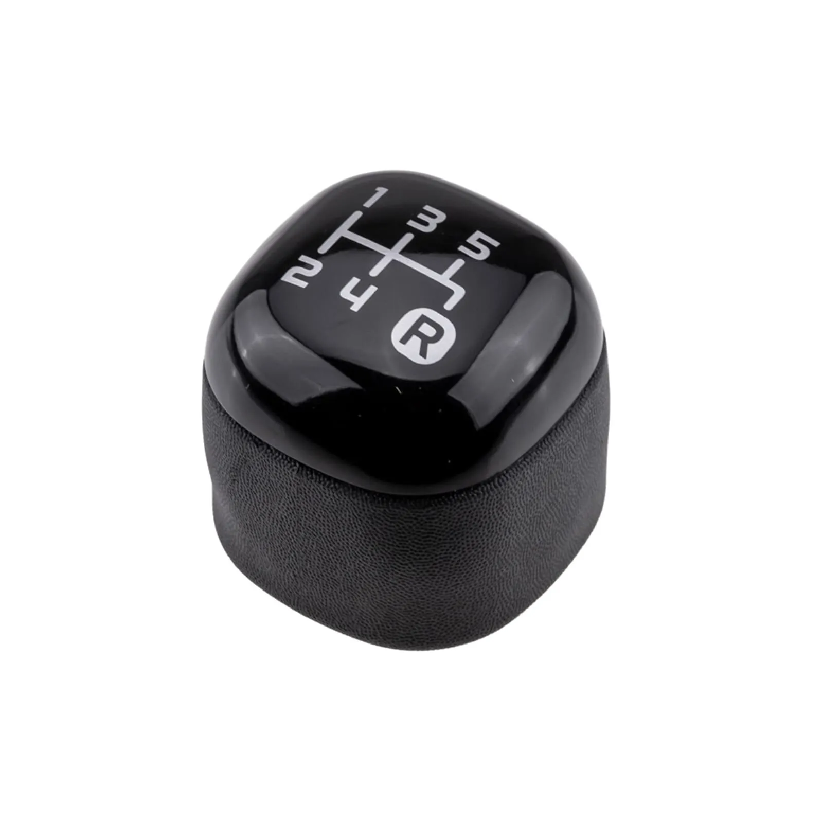 Manual Leather Gear Shift Knob 5-Speed for Fiat Panda 2012-2020, Stitching Grip, Easy Install Interior Part 46315999 48YT7180