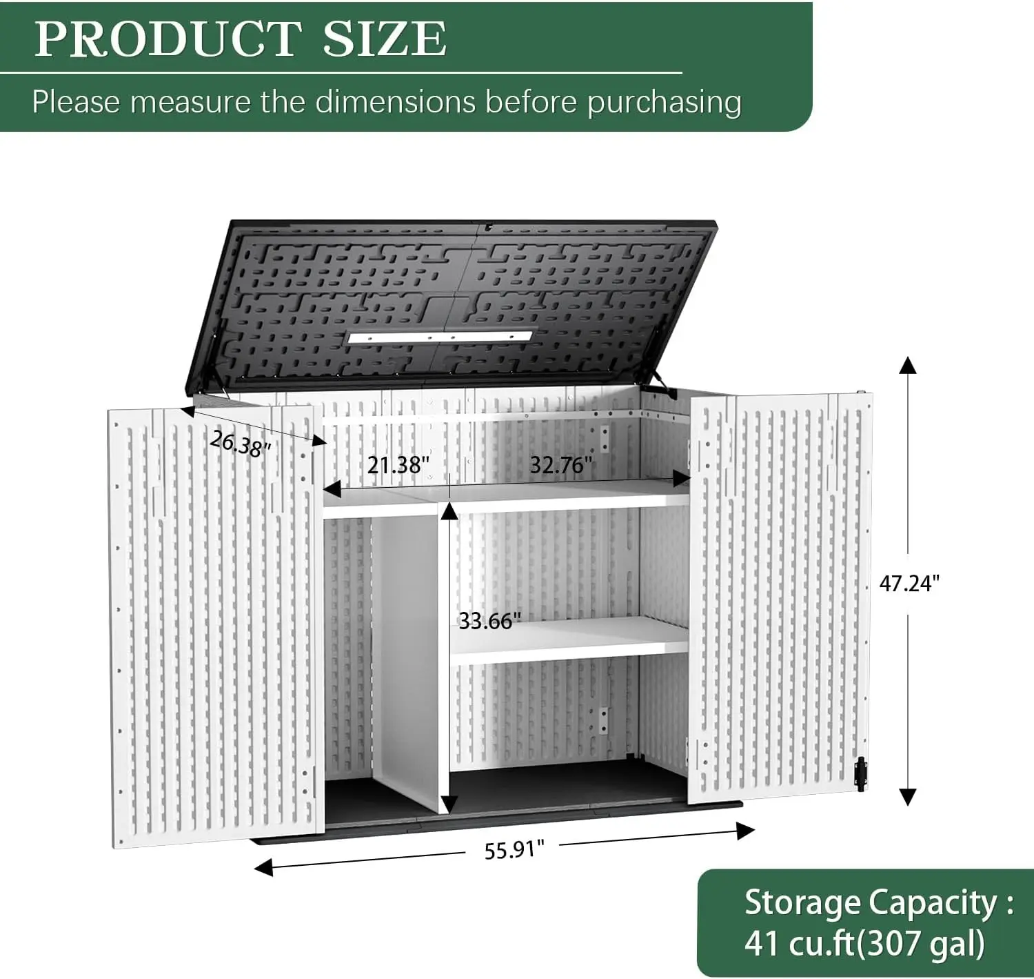 Outdoor Storage Shed Resin Waterproof Cabinet Patio Garden Large Deck Box Smooth Opening Lid Windproof Uv Resistant Backyards Sh