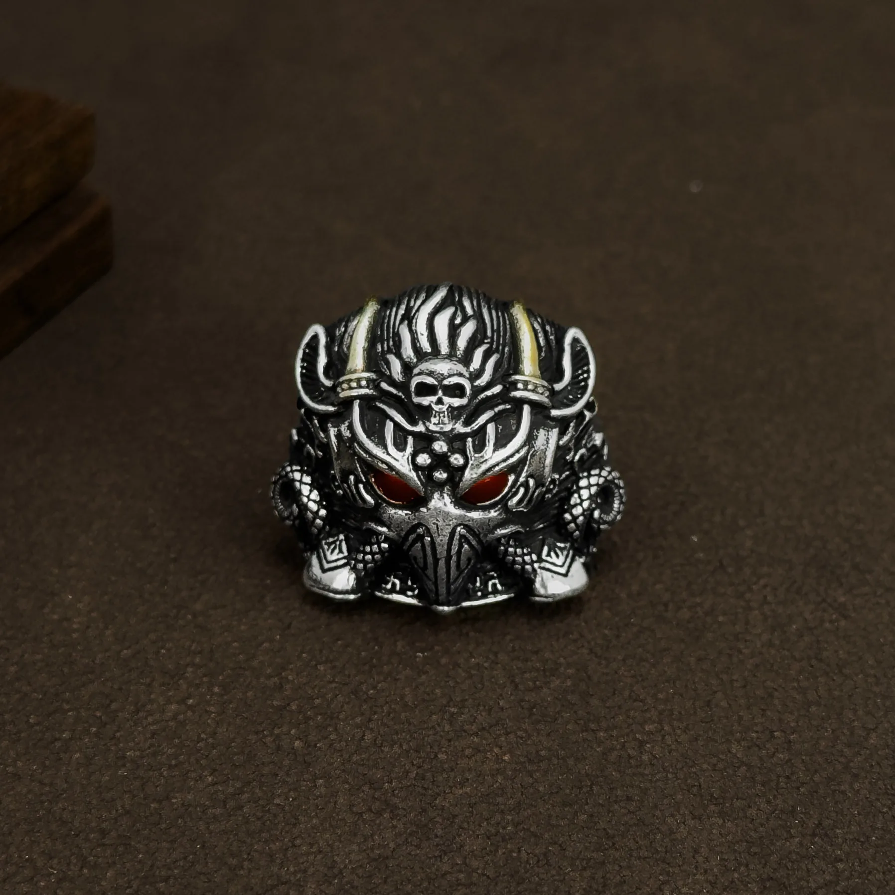 silver 925 retro Thai silver men's eagle head wings Da Peng domineering fashion and handsome wide ring banquet jewelry gift