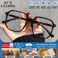 CLLOIO, nuevas gafas graduadas ópticas para miopía con montura grande, gafas fotocromáticas con filtro de luz azul cuadrado para mujer, gafas con protección UV