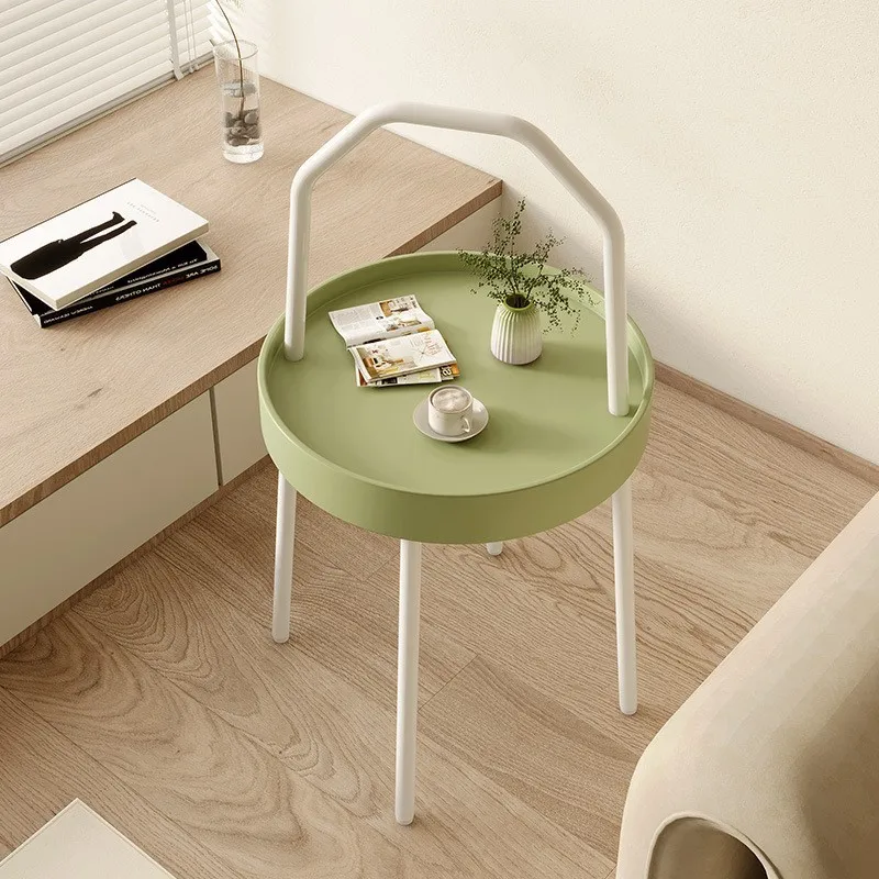 

OLEVO Sofa Side Table Iving Room Mini Handheld Small Coffee Small Table Home Use Cream Style Bedside Table Can Be Freely Matched