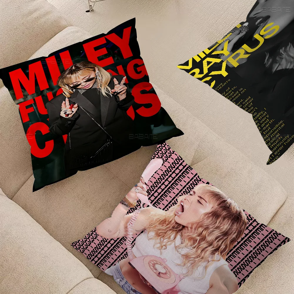 

American Singer Miley Cyrus Pillow Gift Home Office Decoration Pillow Bedroom Sofa Car Cushion CoverPillow Case