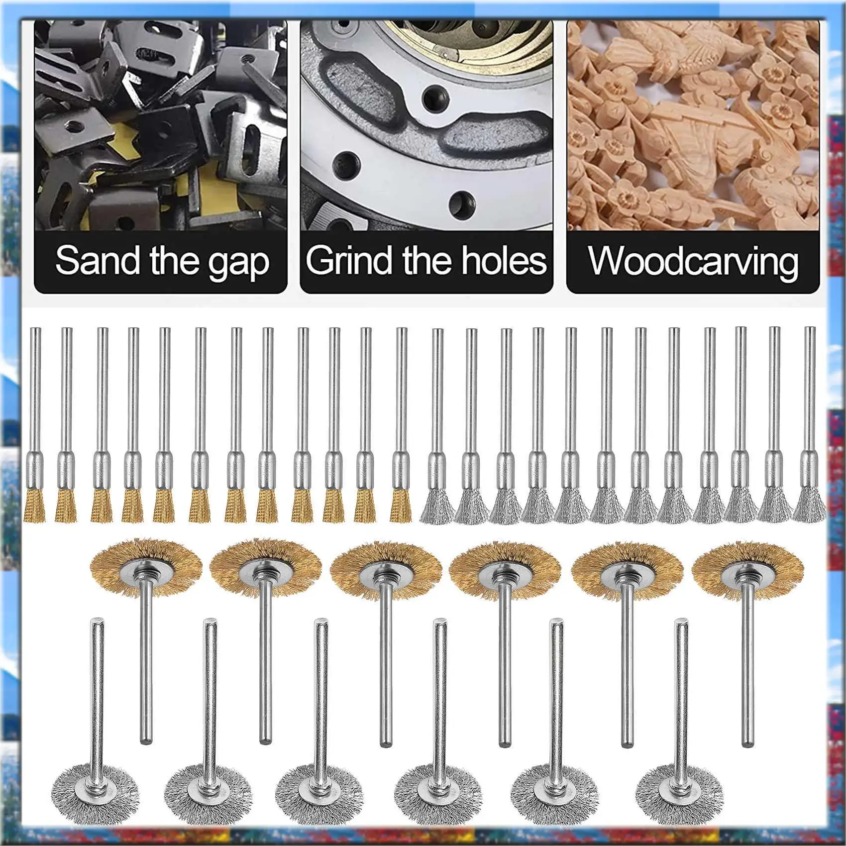 

Top Deals 44 Pieces Mini Wire Brush Wheel Cup Brass Steel Wire Brush Set 1/8Inch (3Mm) Shank For Power Dremel Rotary Tools Polis