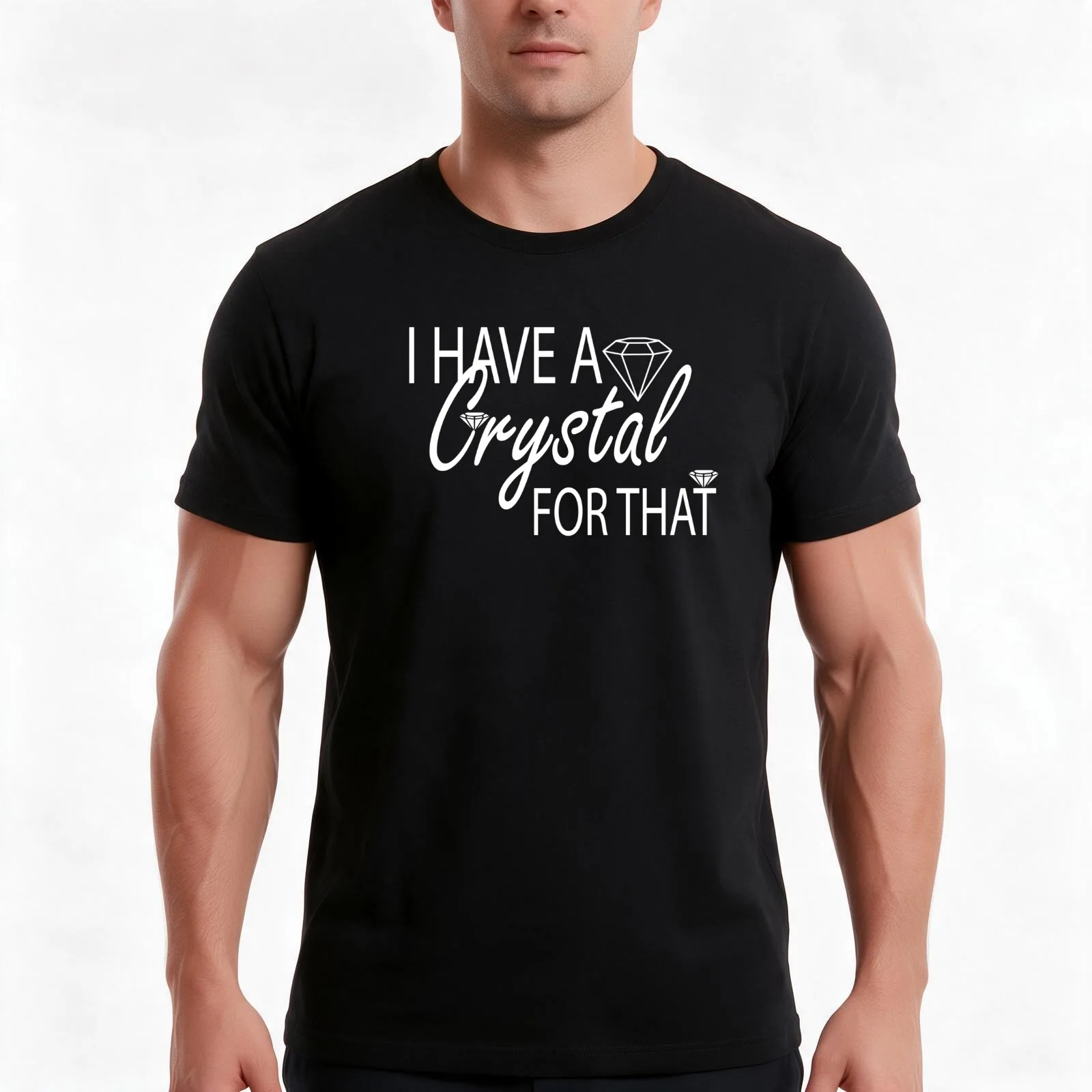I Have A Crystal For That, Gemstone Healing T-Shirt, Summer Casual Cotton Tee, Oversized Streetwear Tops, Vintage Graphic Print