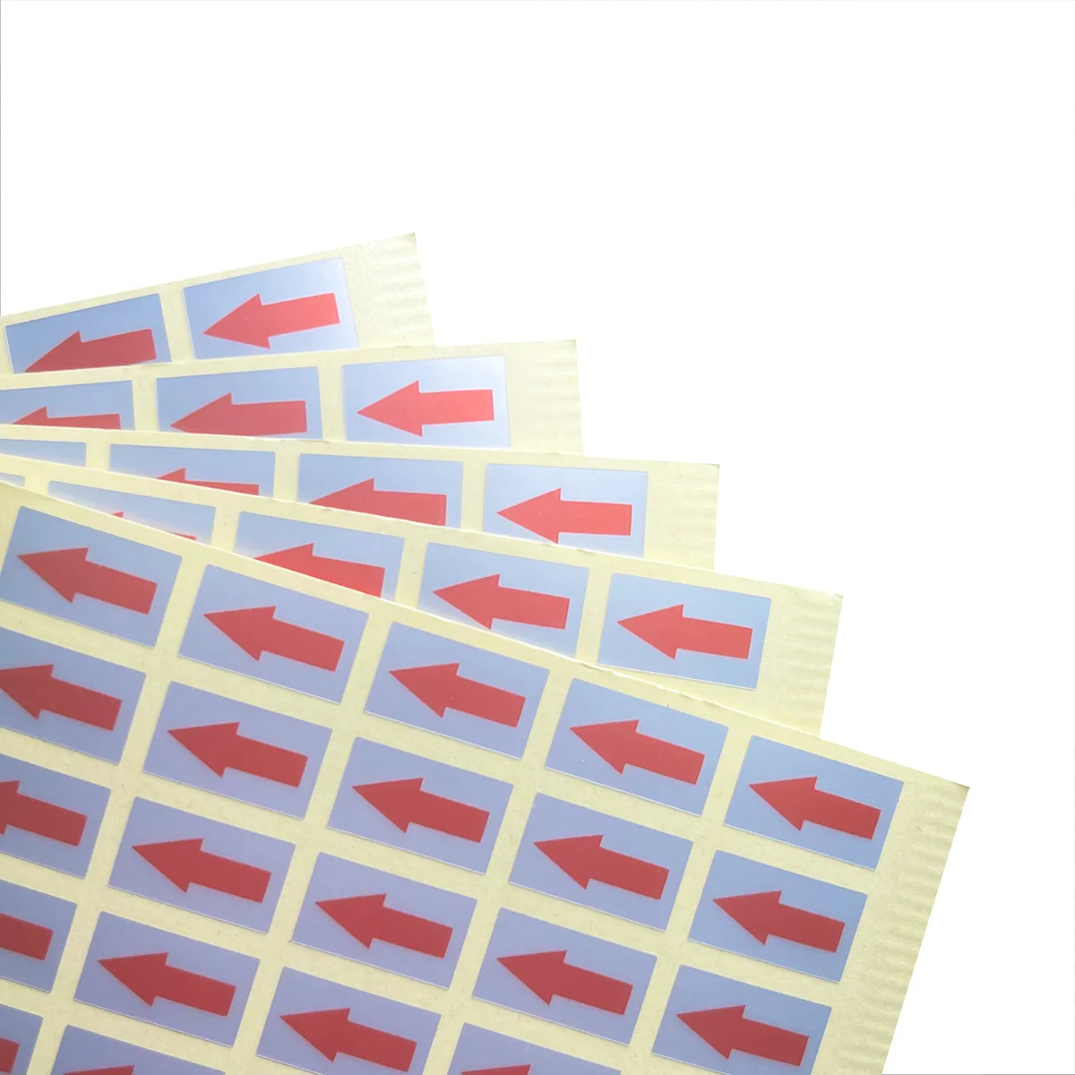 1000pcs red arrow waterproof label sticker Matte silver sticker Defective arrow mark direction indicator 14X8mm