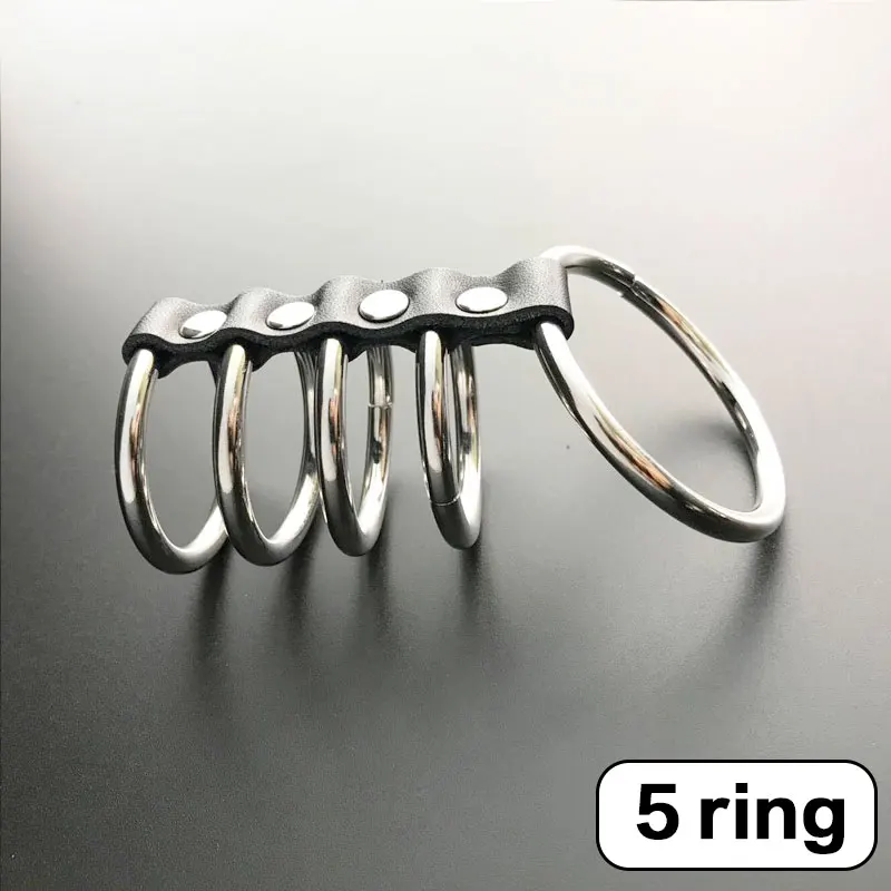 WAKEWAY 2/3/4/5/ Ring Metal Penis Ring Penis Sleeve Delayed Ejaculation Chastity Cage Male Sex Toys