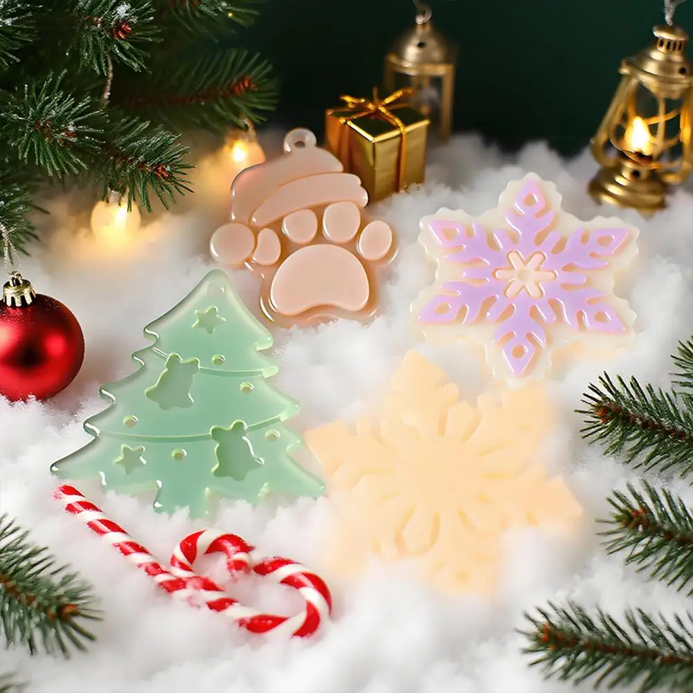 Snowman Figurine Set Christmas Silicone Resin Molds for Diy Ornaments Crafts Deer Santa Snowman Epoxy Casting Glue Mold Cake