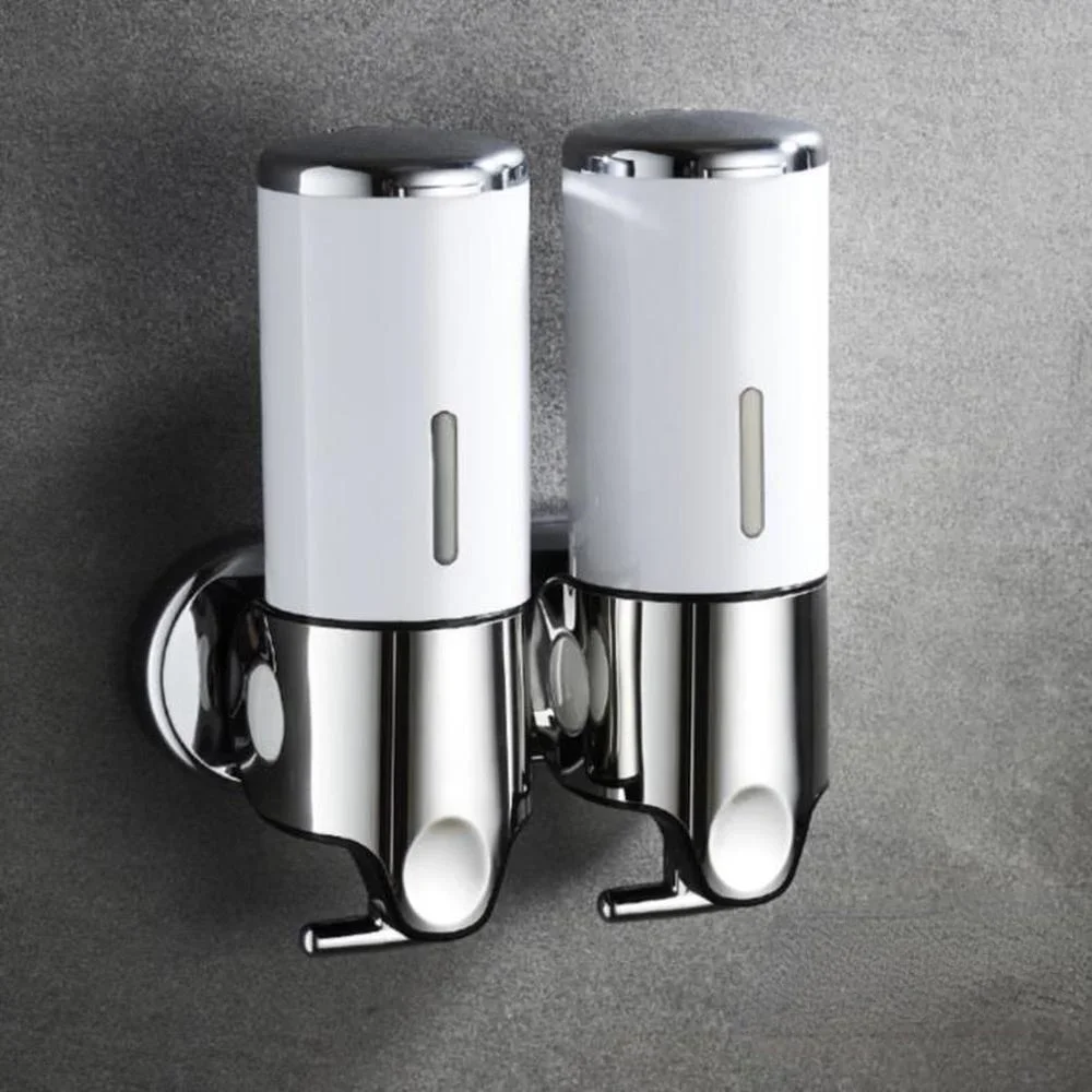 Wall Mounted Shower Dispenser Set -Stainless Steel Hand Soap Dispenser Shampoo Dispenser for Shower Wall 3 Chamber 17oz/500mlX2