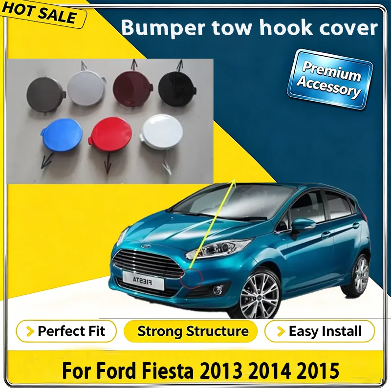 For Ford Fiesta 2013 2014 2015 Car Exterior Front Bumper Tow Hook Cover Trailer Cap