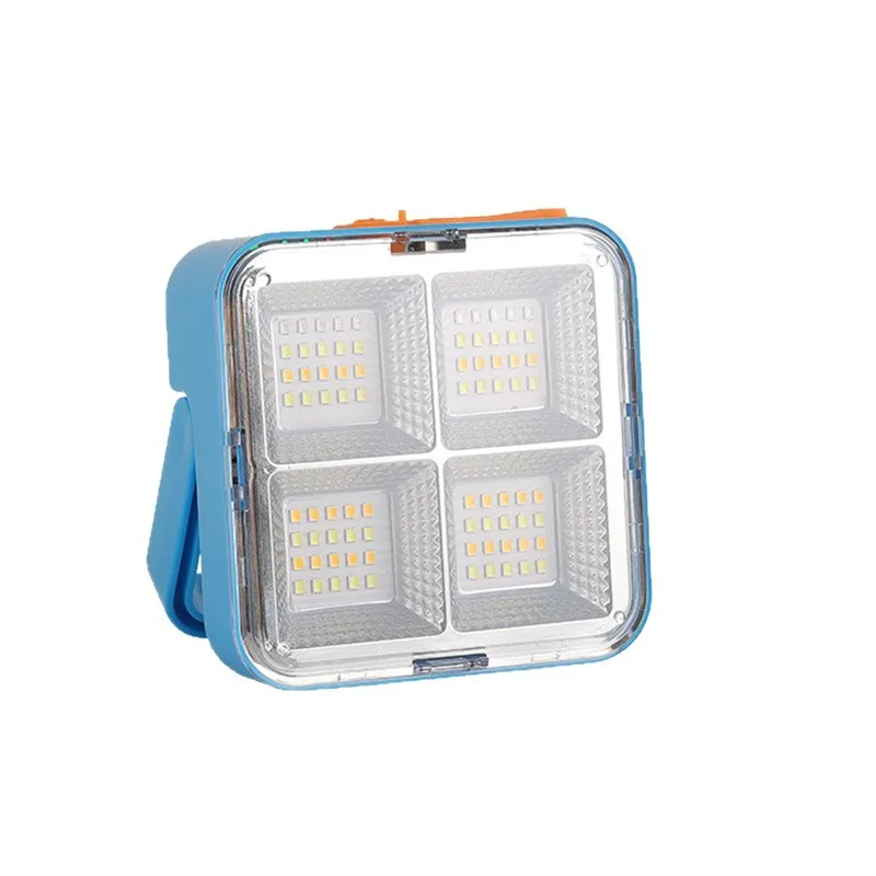 Modern Plastic Outdoor Stall Home Emergency Solar Rechargeable Bright LED Floodlight Portable Multi Decor Novelty New Lamp