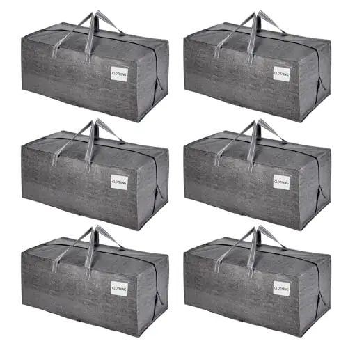 

Набор из 6 сверхпрочных сумок для переезда VENO с рюкзачными лямками, молниями и ручками, очень большие упаковочные сумки для студенческих общежитий