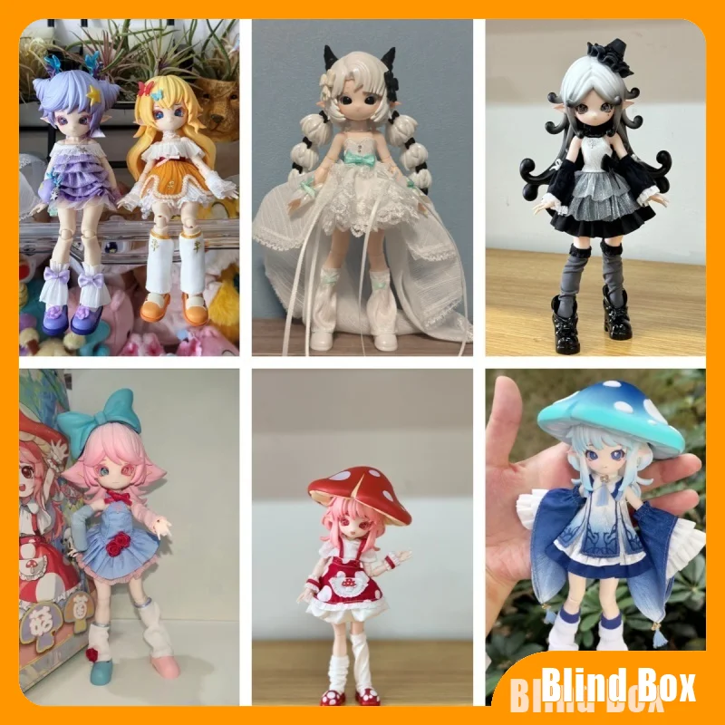 

In Stock Genuine Mushroom And Fungus Fungus Blind Box 1/12 Bjd Articulated Doll Figurine Desktop Ornament Collectibles Toys
