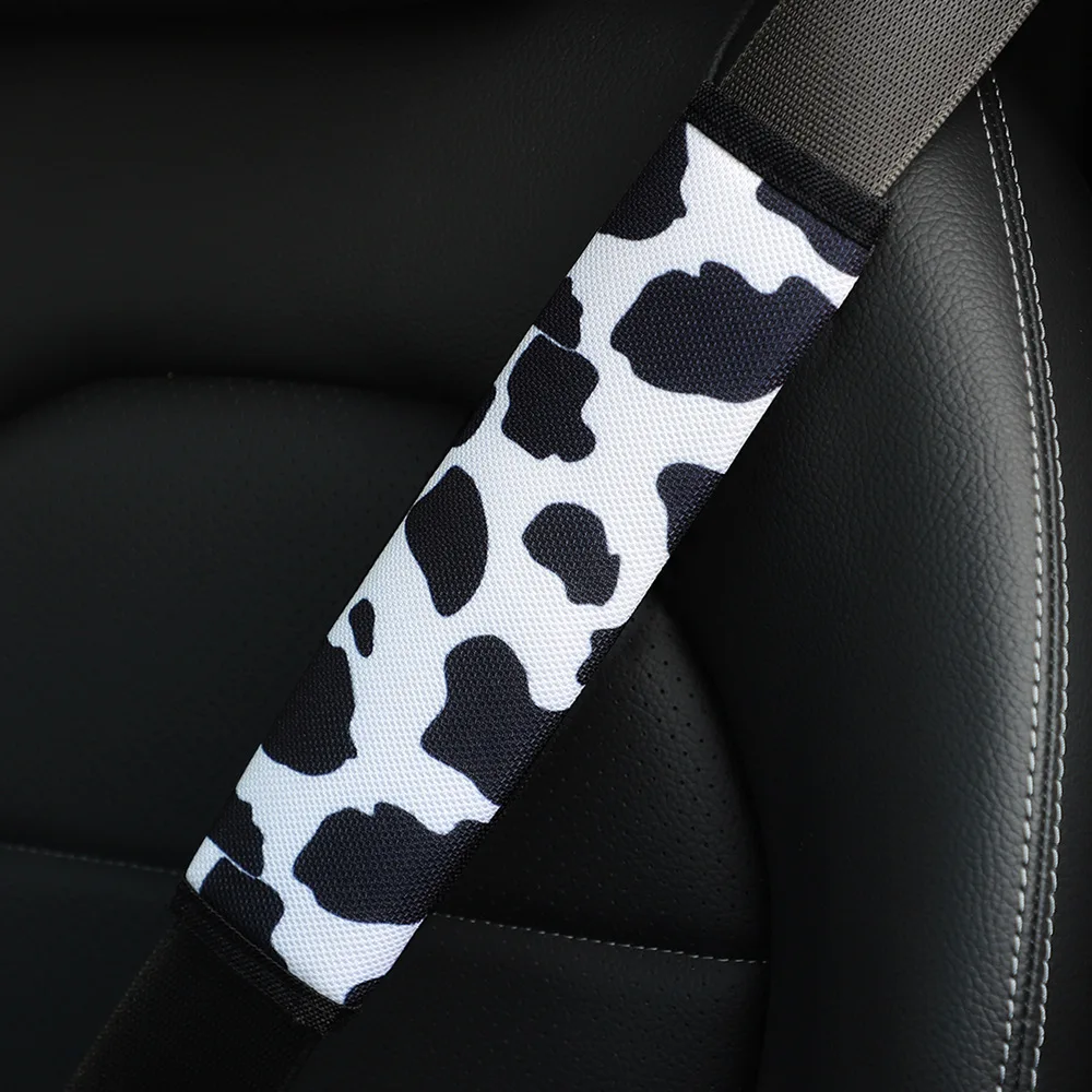 

Car Seat Belt Shoulder Cover Wear-resistant Car Interior Seat Belt Accessories Cow Patterned Safety Belt Shoulder Protector