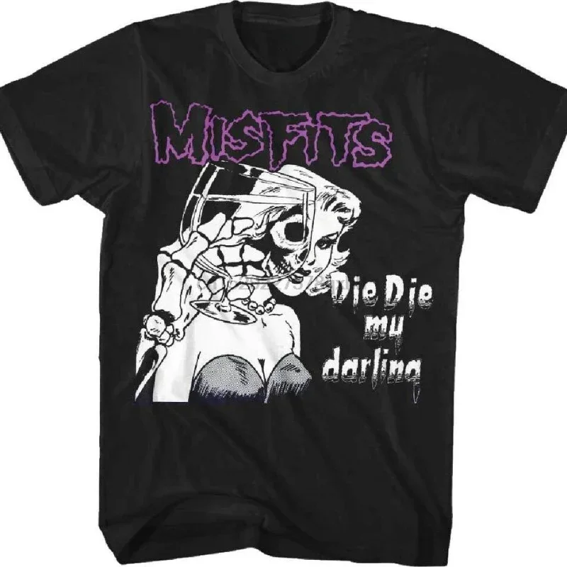 New Misfits Band   My Darling Punk Danzig Shirt Men Women Short-sleev Loose Breathable Graphic Tops Hip-hop Streetwear