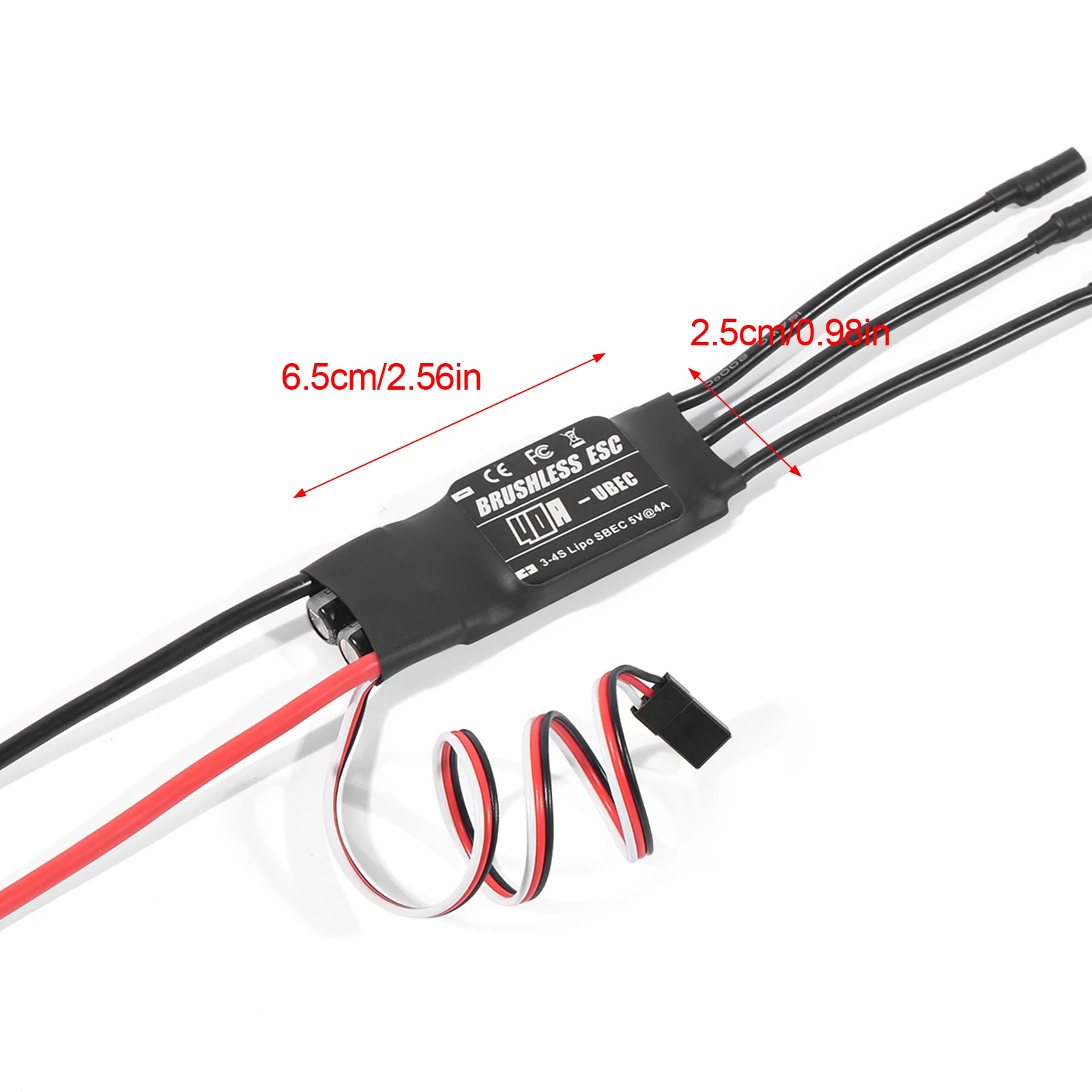

RCDZ-40A 40A Brushless ESC 3-4S LiPo 5V4A BEC With Exclusive Programming Card Remote/Program Card Programming For RC Models