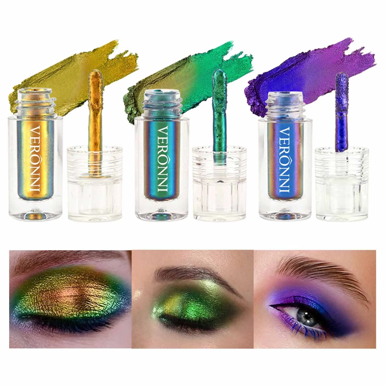 Chameleon Liquid Eyeshadow Long Lasting Multichrome Duochrome Eyeshadow Pigments Aurora Eyeshadow Glitter Makeup Party Cosmetic