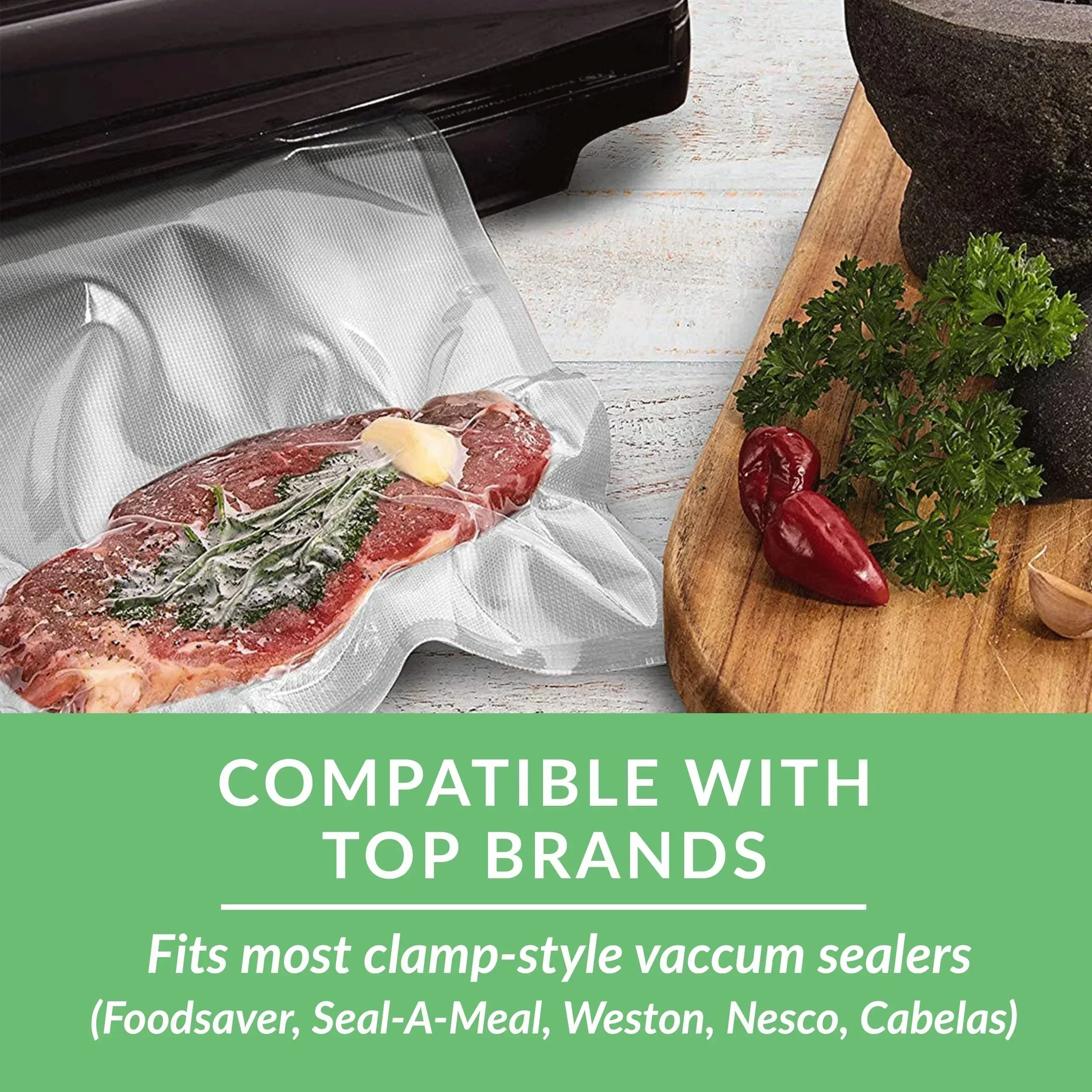 식품용 다양한 크기의 진공 밀봉 백 5롤 BPA 프리 진공 식품 포장 백