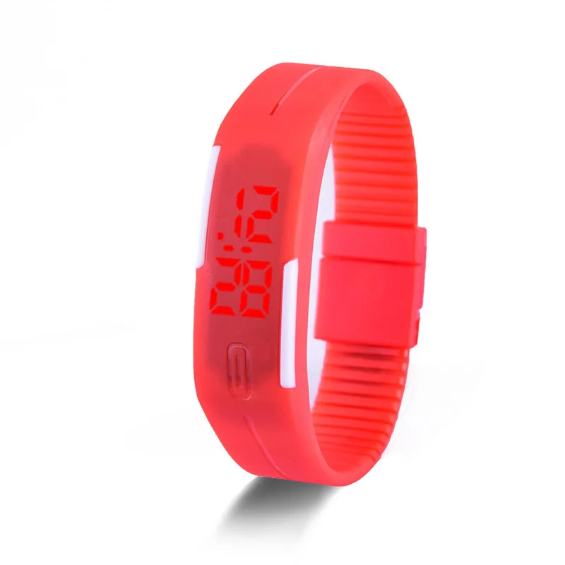 New Digital LED Watches Candy Color Silicone Rubber Touch Screen Digital Watches Women Men Children Bracelet Sports Wristwatch