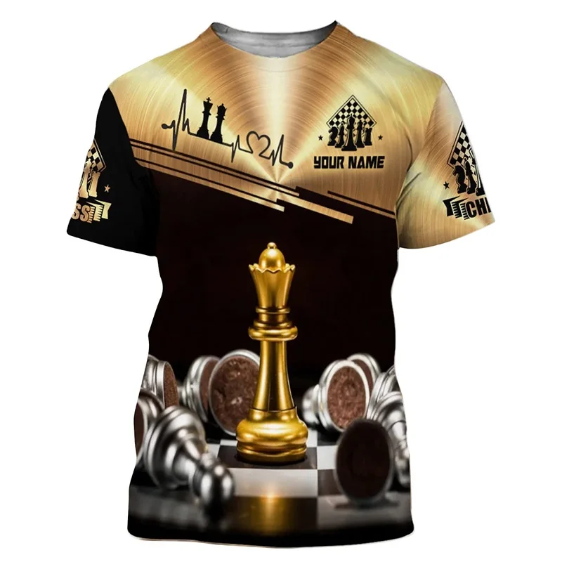 3D Full Print Personalized Chess Graphic TShirt For Men Women Summer Short Sleeve Funny Chess Tee Shirt Tops Streetwear