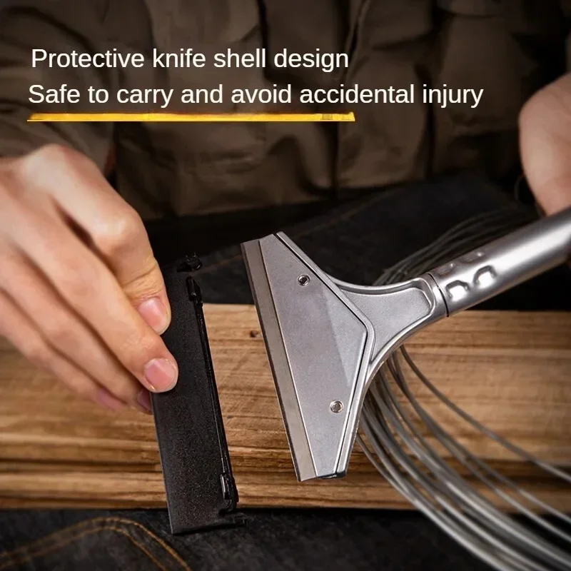 Faca de limpeza portátil de aço inoxidável, papel de parede, pintura, telhas, raspador de piso, removedor com lâmina, ferramentas de limpeza doméstica