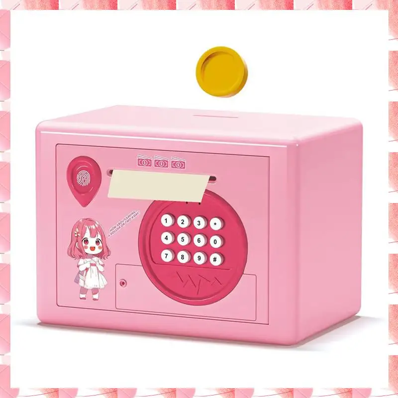 JAJA Piggy Bank For Kids,Fingerprint Password Money Saving Box,Coin Bank Money Safe ATM Machine Gift For Birthday