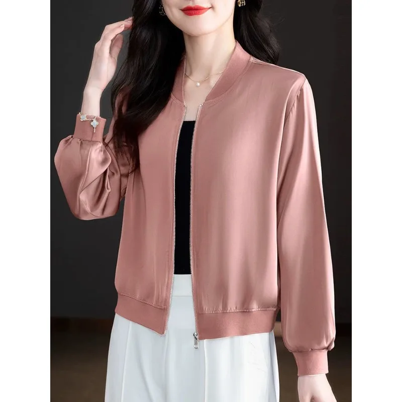 

Женская повседневная куртка-бомбер на весну и осень, модная короткая универсальная куртка-униформа