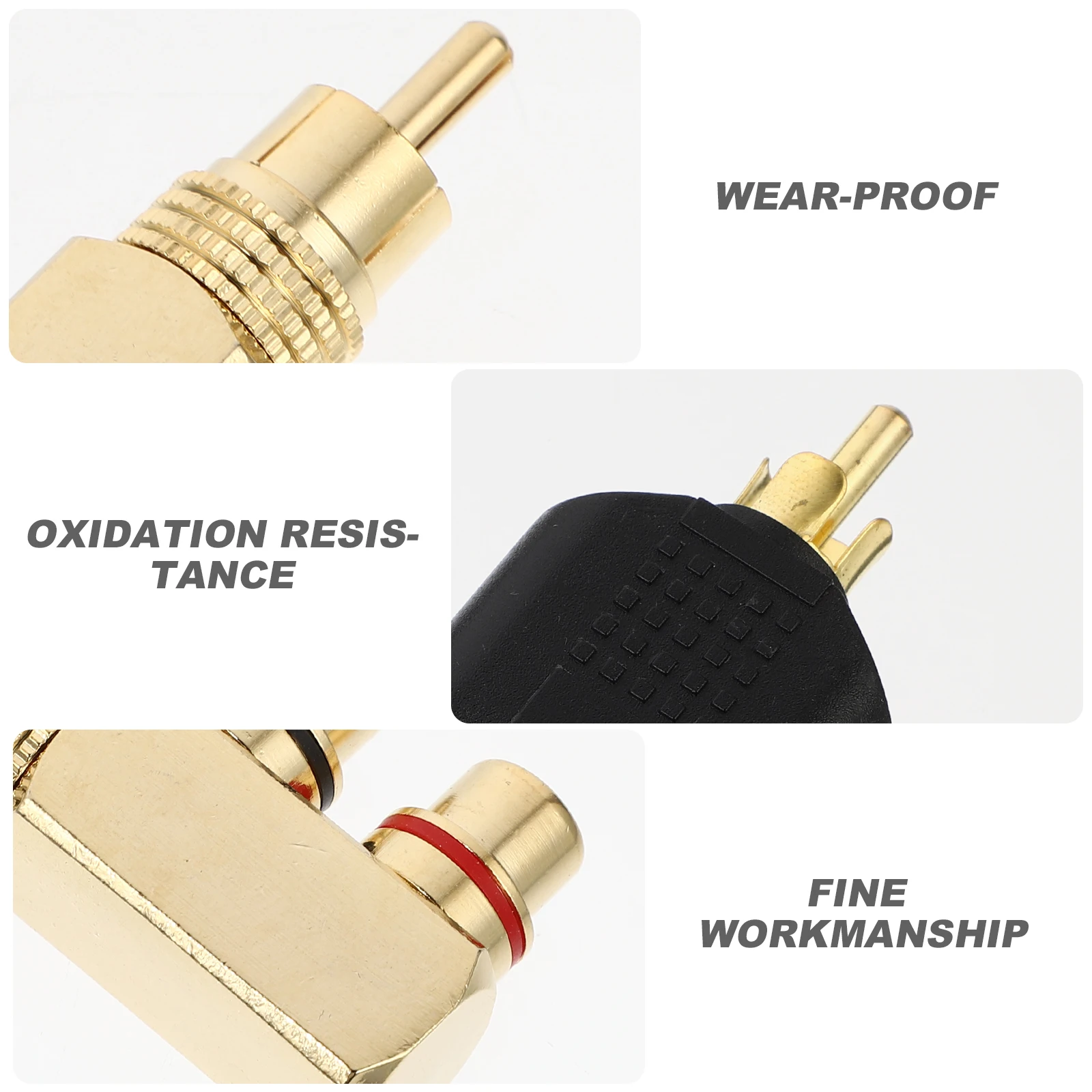

7pcs /Set Splitter Adapter Right Angle Y Type Male To 2 Female Copper Gold Plated Wear Resistant Reliable Connection Audio