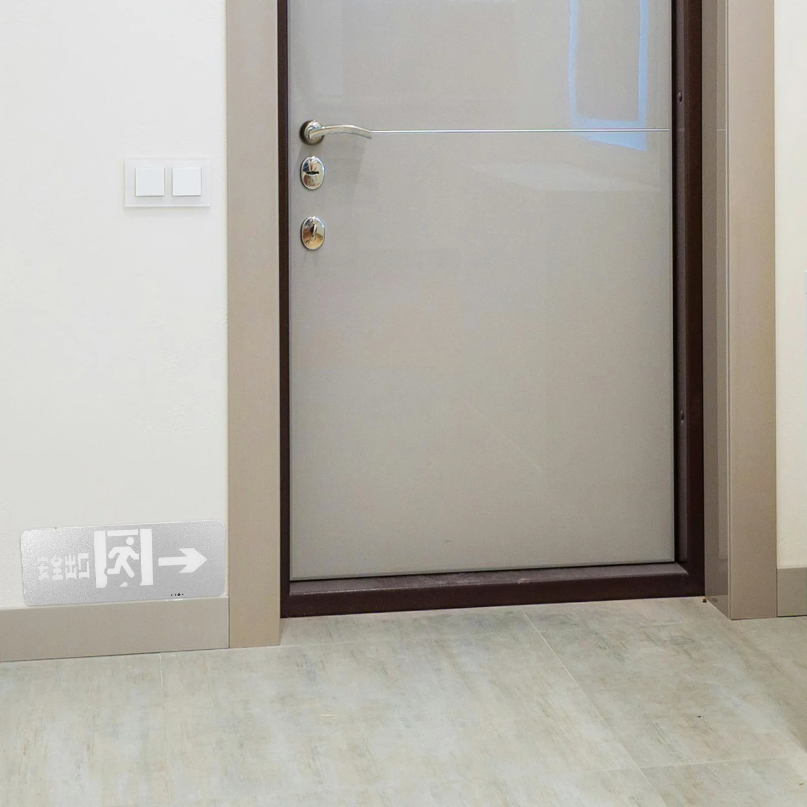 Safety Exit Sign Stainless Steel Hanging LED Emergency Light Emergency Exit Indicator Lamp for Business Public Places