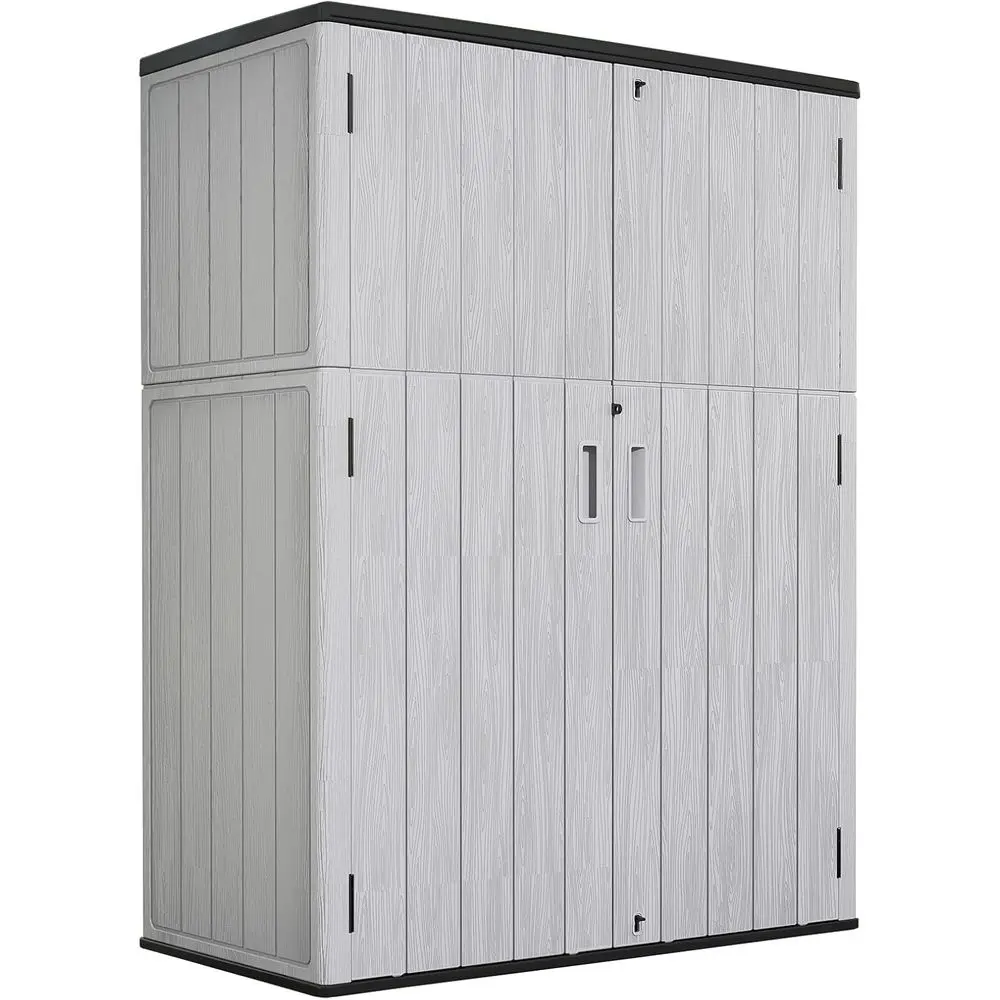 

Горизонтальный шкаф для хранения на открытом воздухе — 57 куб. футов., идеально подходит для инструментов, велосипедов и садовых аксессуаров.