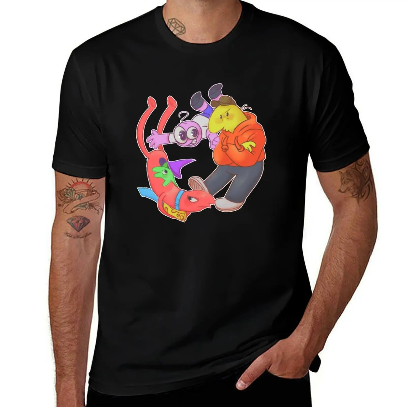 Floating Friends T-Shirt Minimalist Graphic Tee Shirt T-Shirt