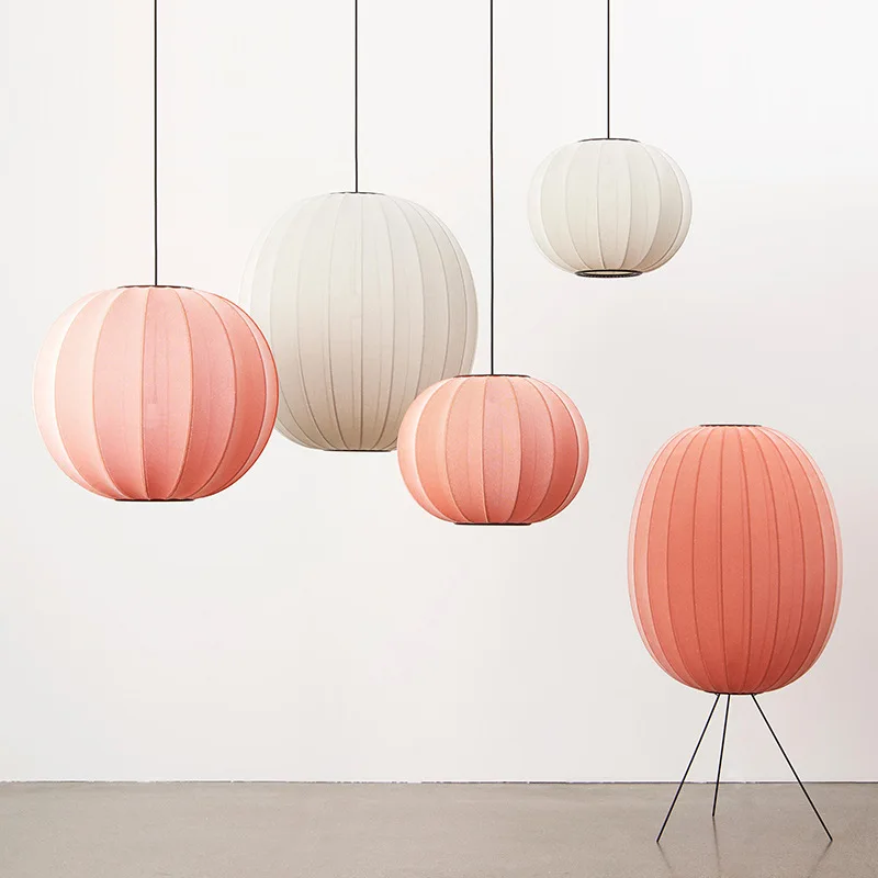 

Japanese chandelier simple modern wabi-**** fabric lantern living room bedroom duplex stairs dining room bar chandelier