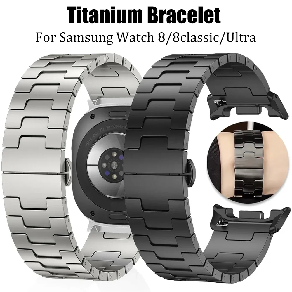 Luxuriöses Titanarmband für Samsung Galaxy Watch 8/8, klassisches Herren-Business-Armband für Samsung Watch Ultra 47 2025/2024, Metallarmband